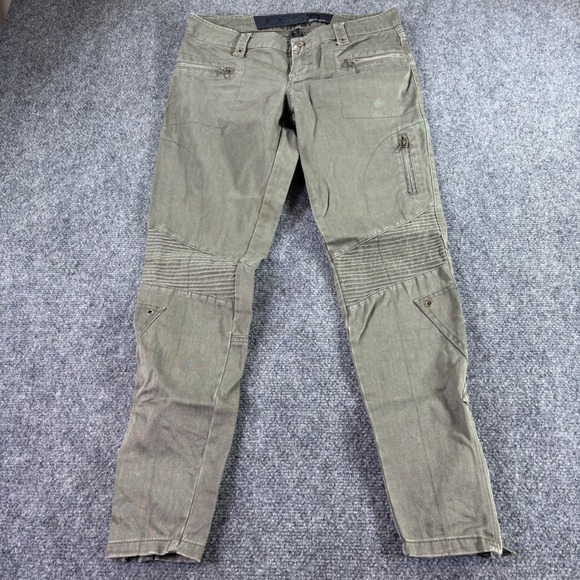 Joe's Jeans Pants - Joe's Jeans Moto Cargo Pants Women 25 Olive Green Ribbed Knee Zip Cuff Low Rise